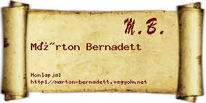 Márton Bernadett névjegykártya