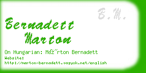 bernadett marton business card